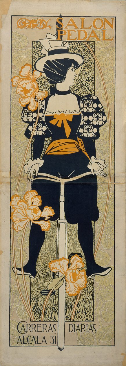 Salon Pedallı Reklam Afişi, 1897 by Alexandre de Riquer