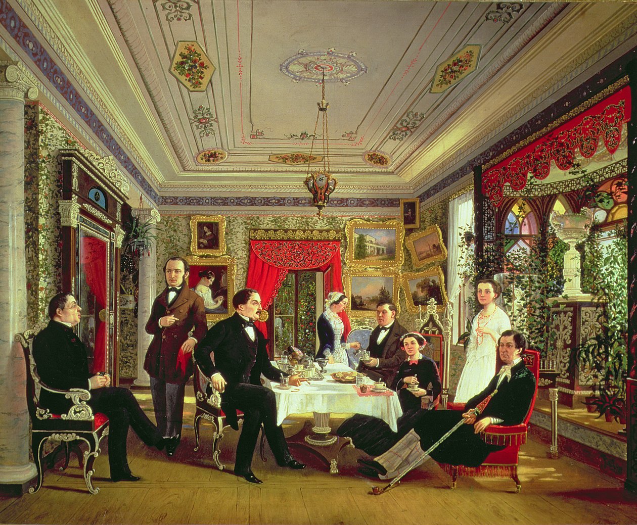 Çay Masasında (kağıt üzerinde wc) by Alexei Yakovlevich Voloskov