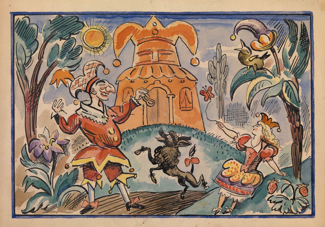 Petruşka Savaşı ve Stepka-Rastrepka için çizim, Evgeni Schwartz, 1925 by Alexei Alexandrovich Radakov