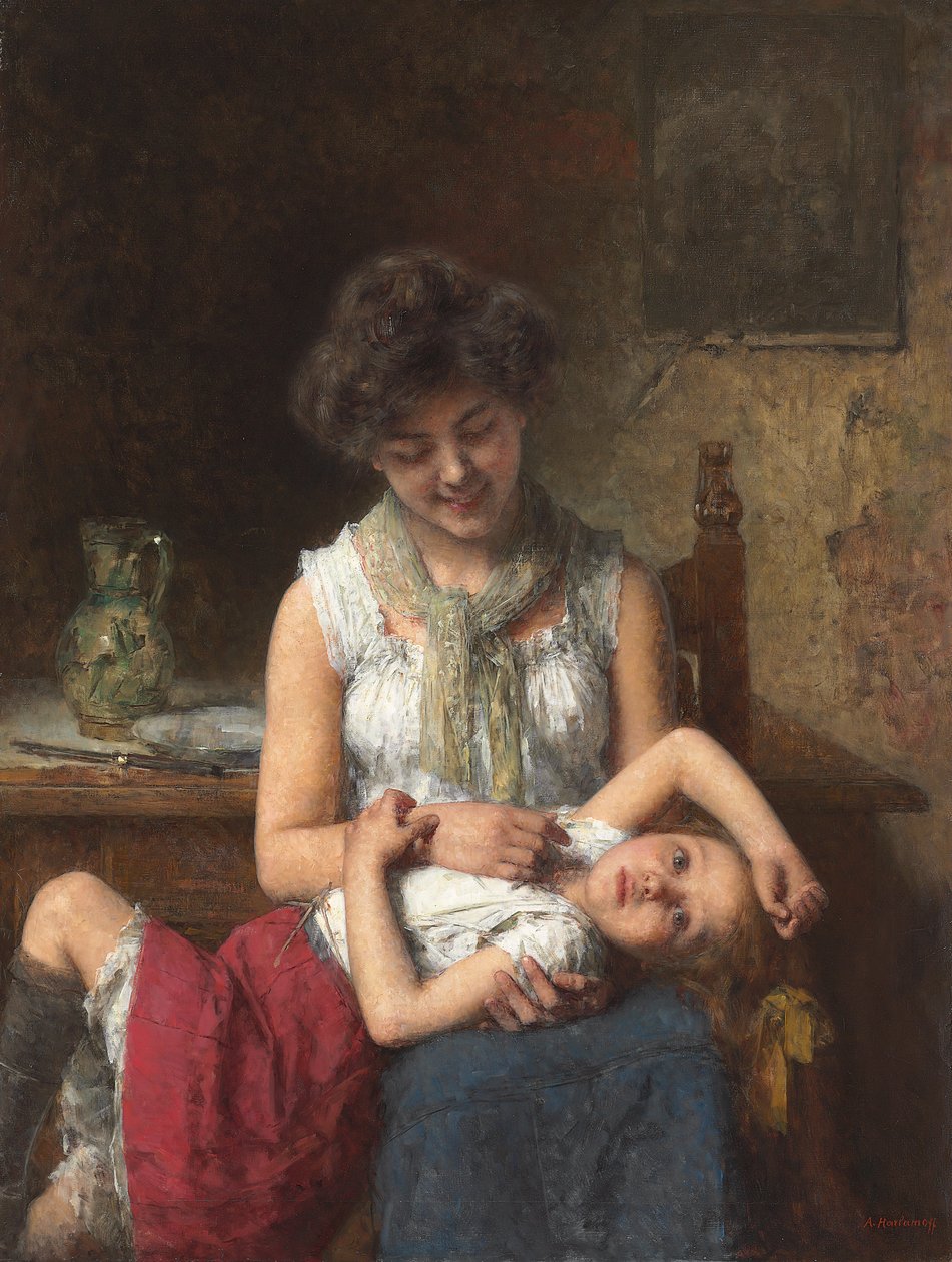 Karamsar Kız, 1900 dolayları by Alexei Alexevich Harlamoff