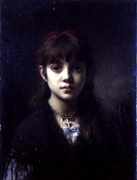 Sanatçıların Kızı, 1884 (ayrıca bkz. 65312) by Alexei Alexevich Harlamoff
