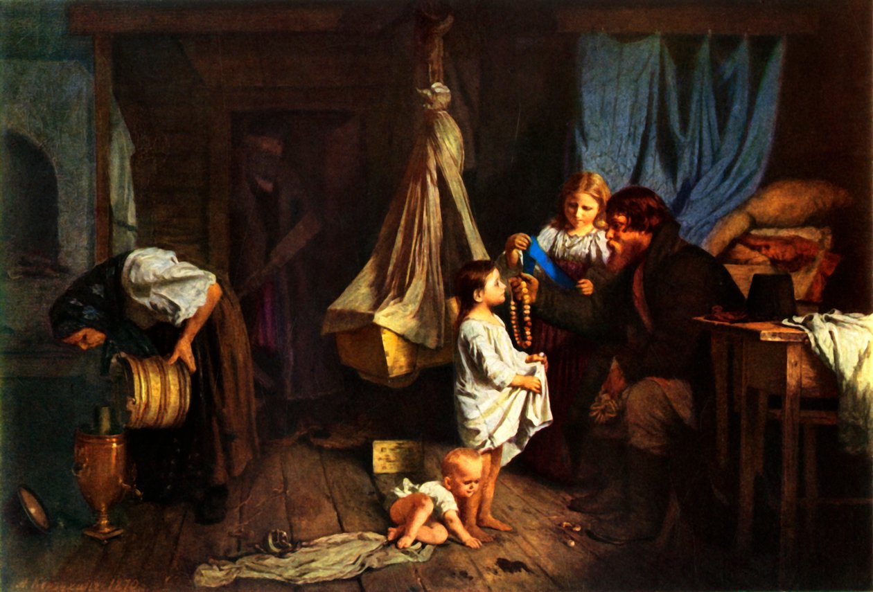 "Köylü Odasında", 1870, 1965. by Alexei Ivanovich Korzukhin