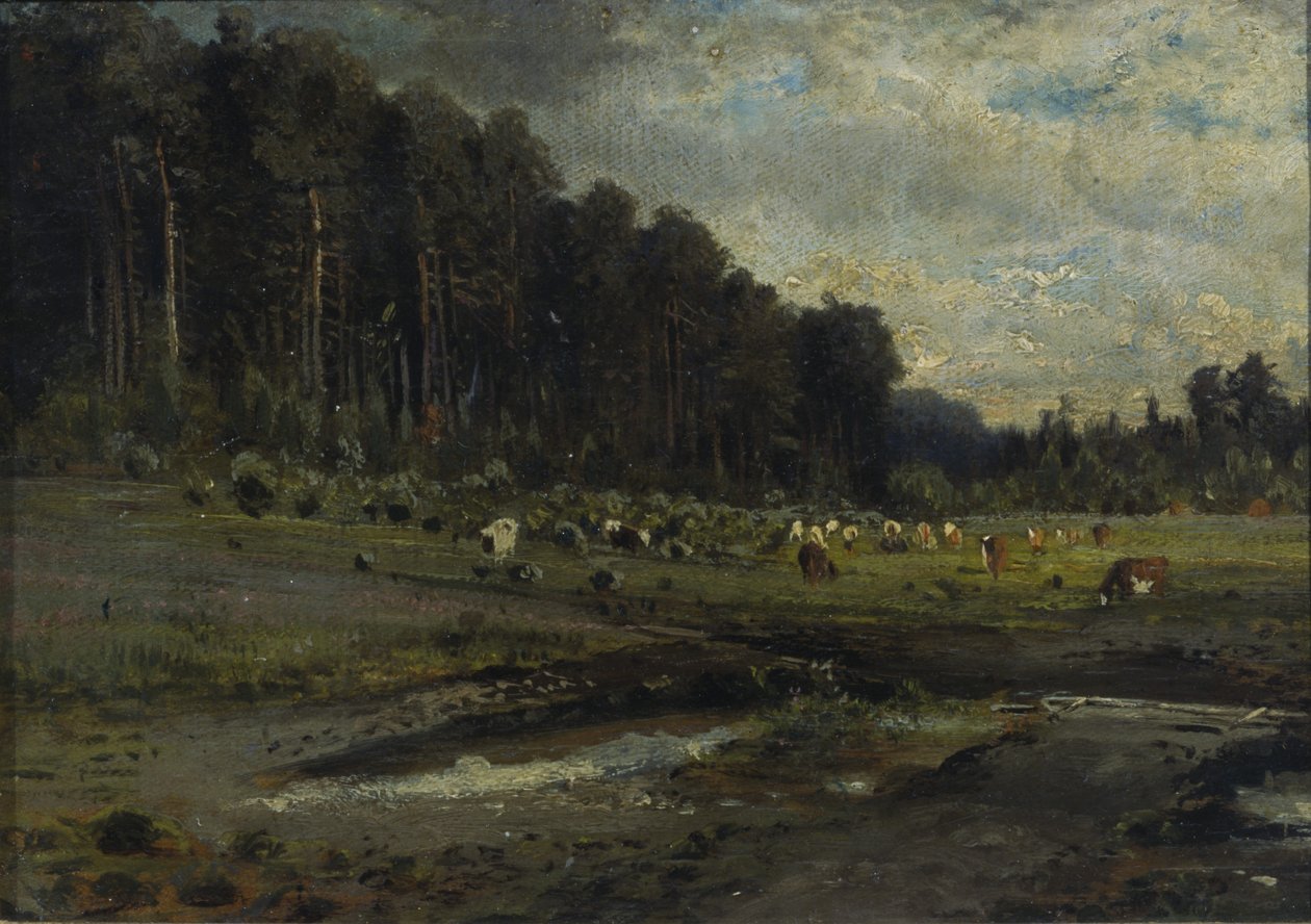 Elk Adası ve Sokolniki, 1869. by Alexei Kondratyevich Savrasov