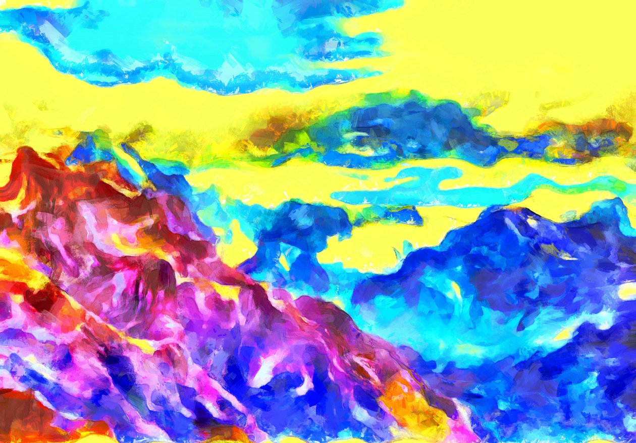 Donmuş dalgalar gibi dağlar,2020,(karışık teknik) by Alexei Makhov