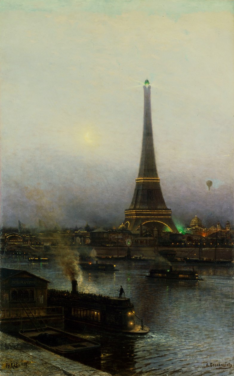Eyfel Kulesi, Gece, 1889. by Alexei Petrovich Bogolyubov