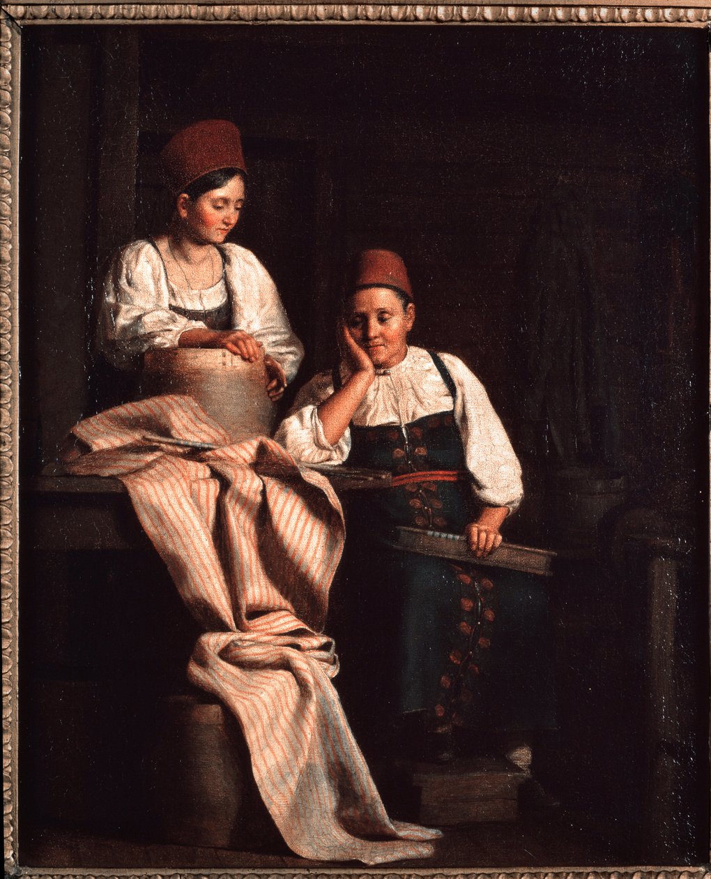 Dokumacılar - Resim Alexei Vasilyevich Tyranov (1808-1859), tuval üzerine yağlıboya, Rus sanatı 19. yüzyıl - Devlet Tretyakov Galerisi, Moskova by Alexei Vasilievich Tyranov