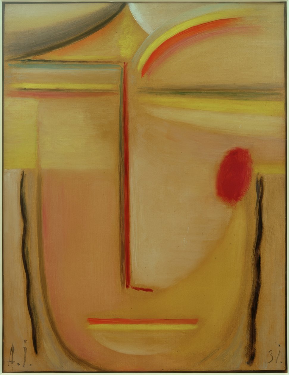 Soyut kafa: altın ve pembe by Alexej von Jawlensky