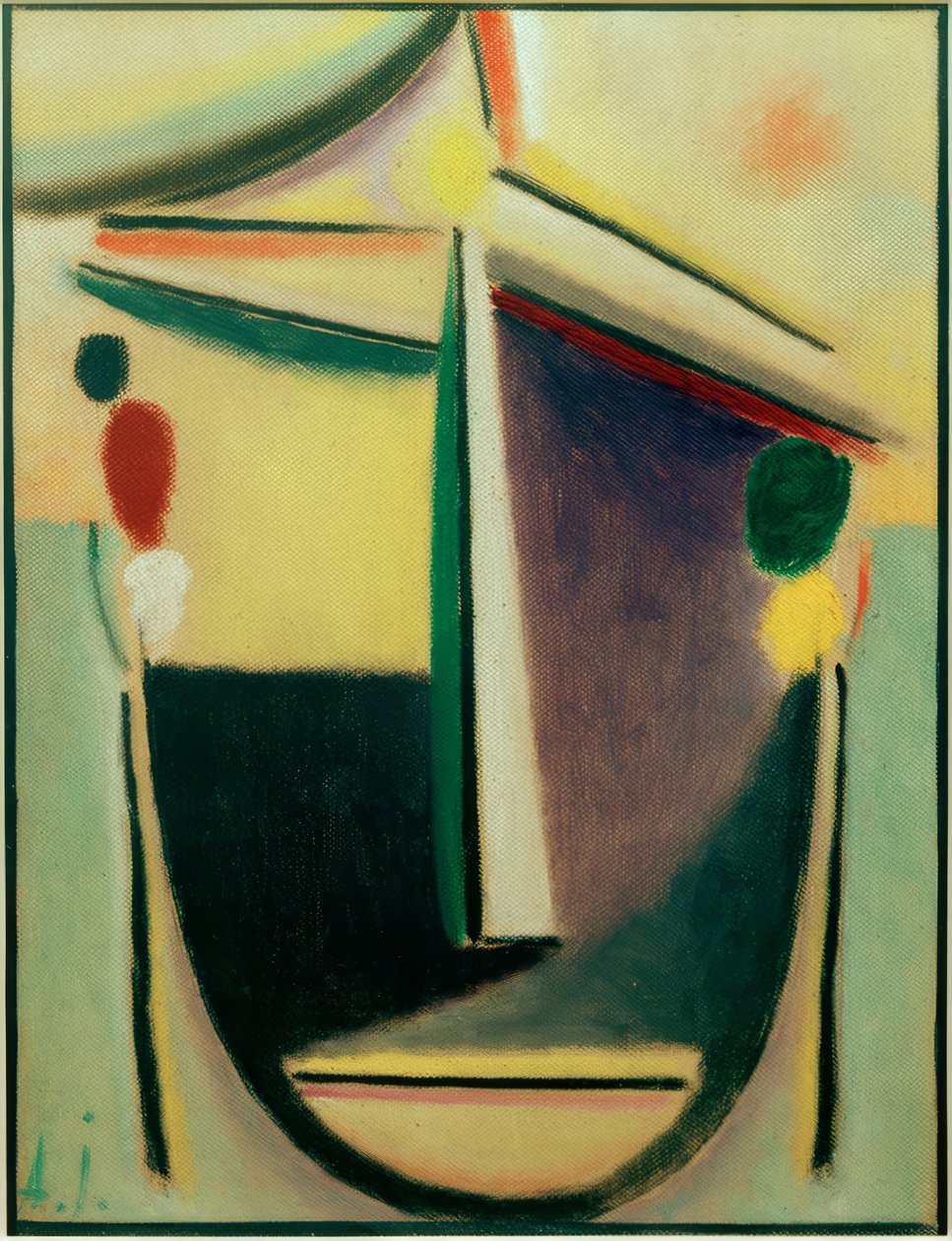 Soyut kafa: siyah-sarı-mor by Alexej von Jawlensky