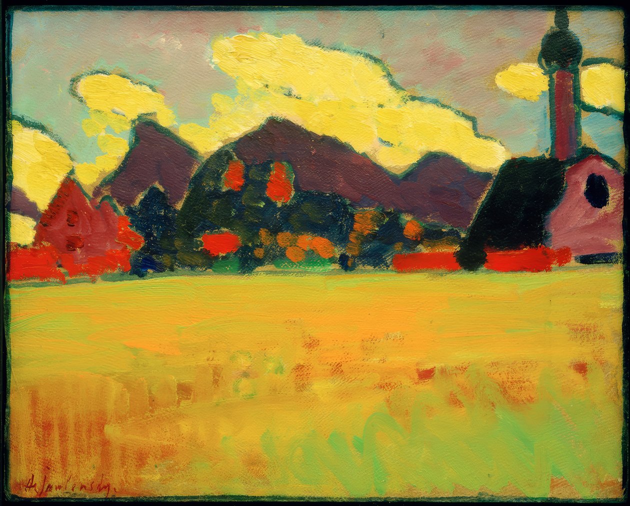 Murnau yakınlarındaki manzara by Alexej von Jawlensky
