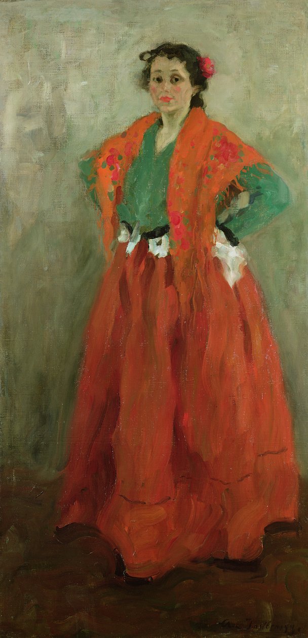 Sanatçının İspanyol Kadını Kılığındaki Karısı, 1901 dolayları by Alexej von Jawlensky