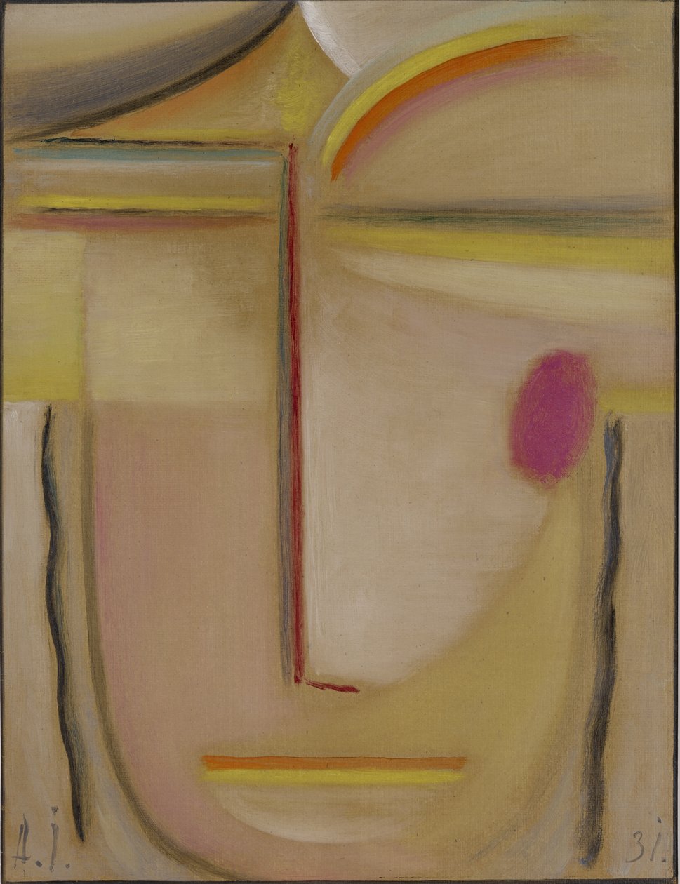 Soyut Kafa: Altın ve Pembe, 1931 (karton üzerine yağlı boya) by Alexej von Jawlensky