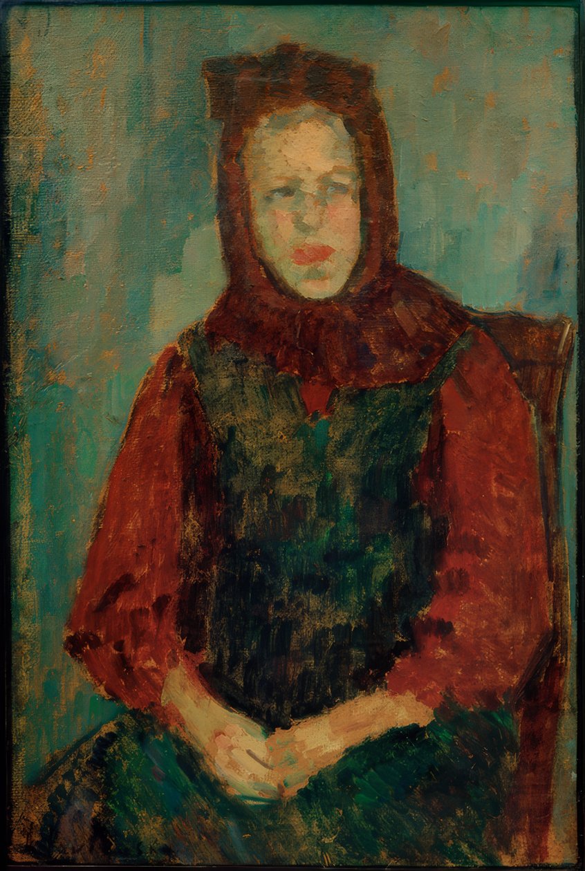 Bir kaput ile köylü kızı by Alexej von Jawlensky