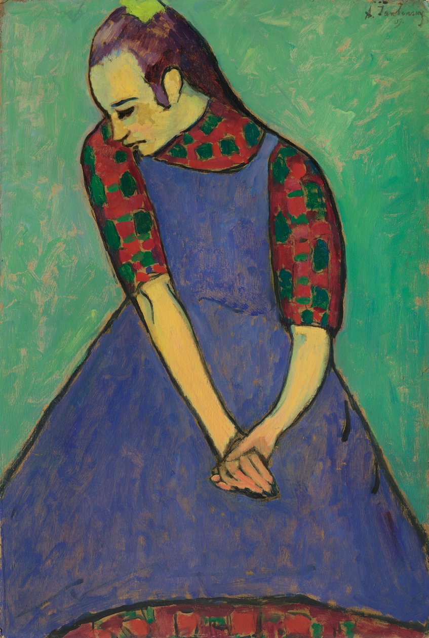 Mavi önlük, 1909. by Alexej von Jawlensky