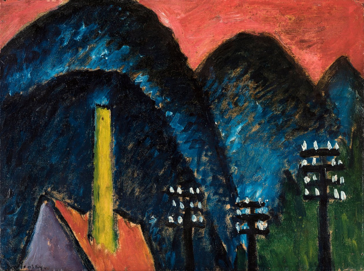 Mavi dağlar, sarı bacalı manzara, 1912. by Alexej von Jawlensky