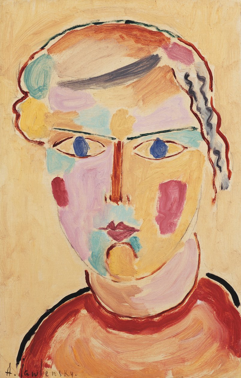 Kız, Görünüşte Parlak; Bir kızın başı, parlak hayalet, 1916 by Alexej von Jawlensky