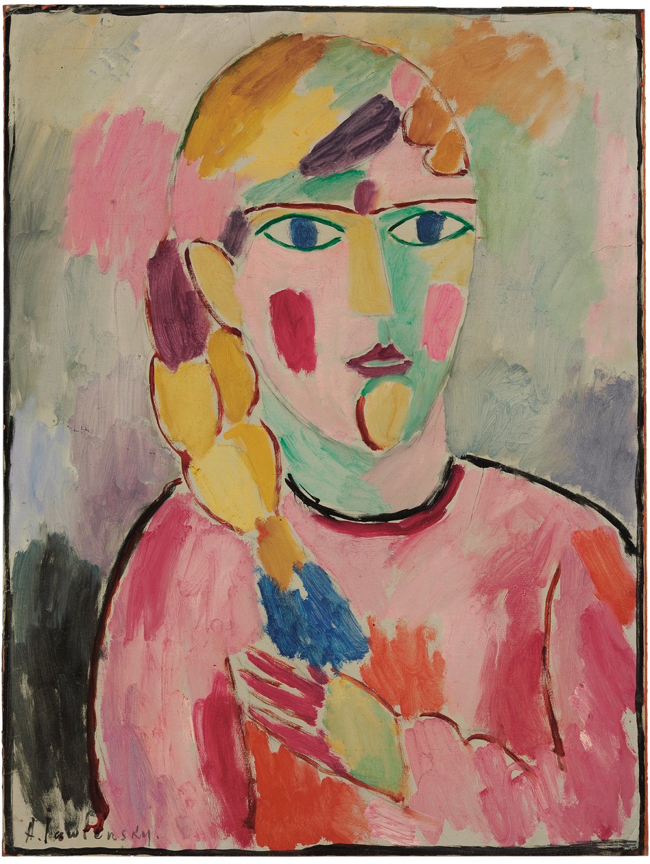 Mavi Gözlü ve At Kuyruklu Kız; Mavi Gözlü ve Domuz Kuyruklu Kız, c.1916 by Alexej von Jawlensky