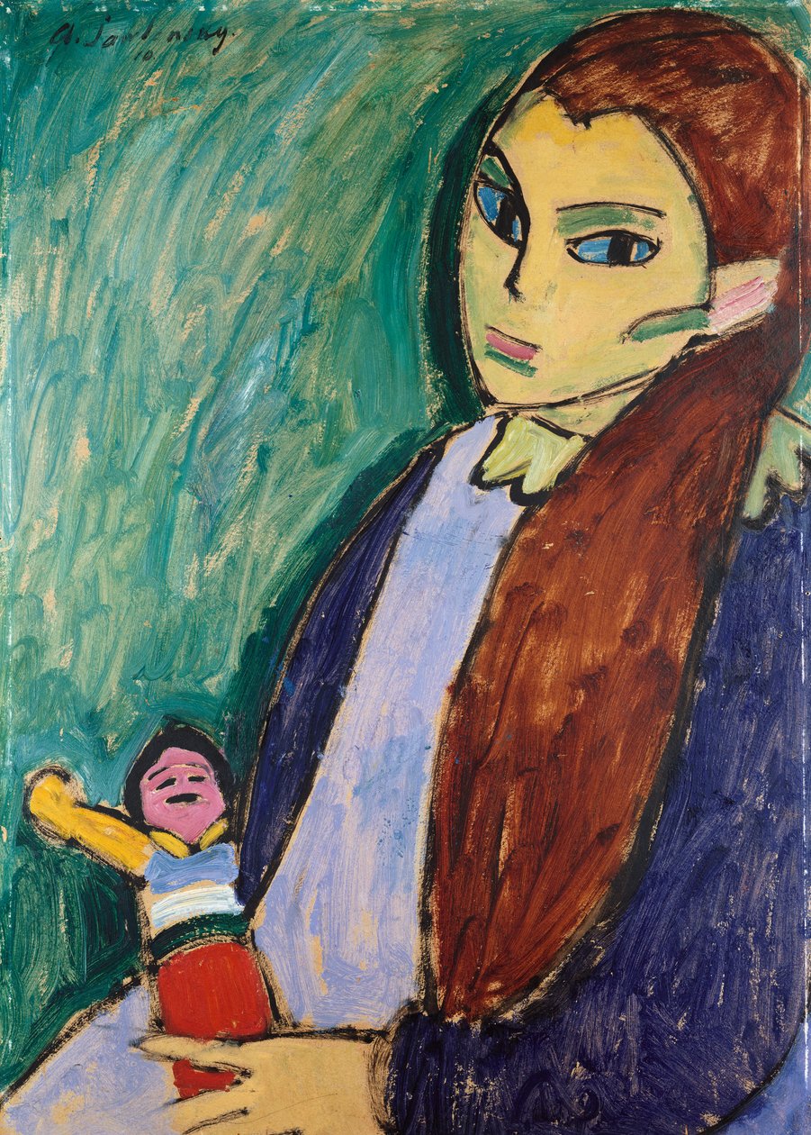 Oyuncak Bebekli Kız, 1910 by Alexej von Jawlensky
