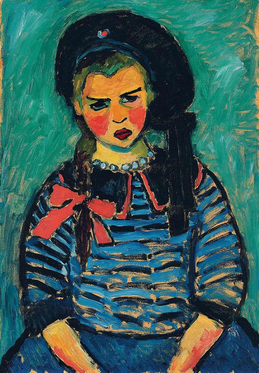 Kırmızı Fiyonklu Kız; Kırmızı Kurdeleli Kız, 1911 by Alexej von Jawlensky