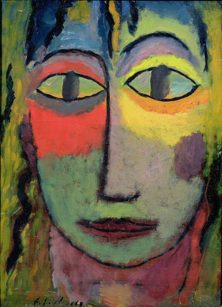 Bir Kadının Başı 'Medusa', 1923 (karton üzerine yağlı boya) by Alexej von Jawlensky
