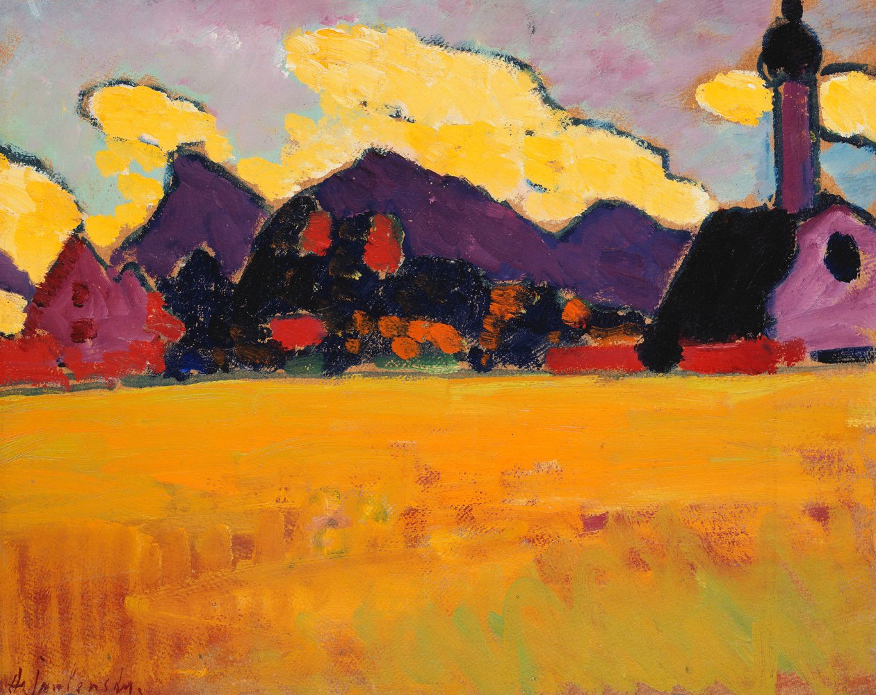 Murnau yakınlarındaki manzara; Murnau yakınlarındaki manzara, c.1910 by Alexej von Jawlensky