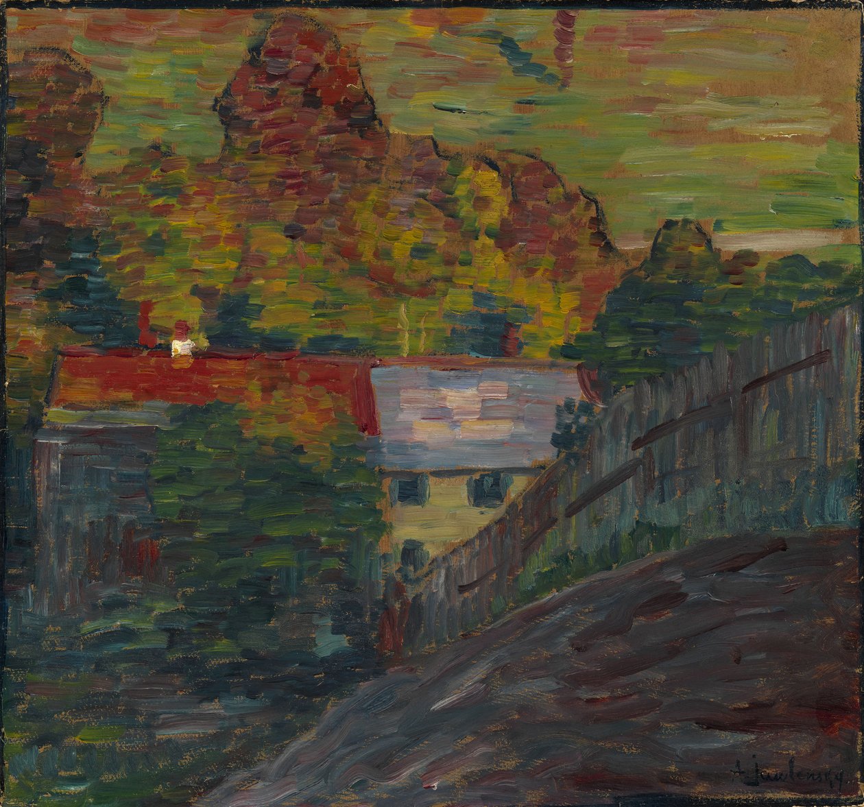 Kırmızı çatılı manzara, Wasserburg, c. 1906 by Alexej von Jawlensky