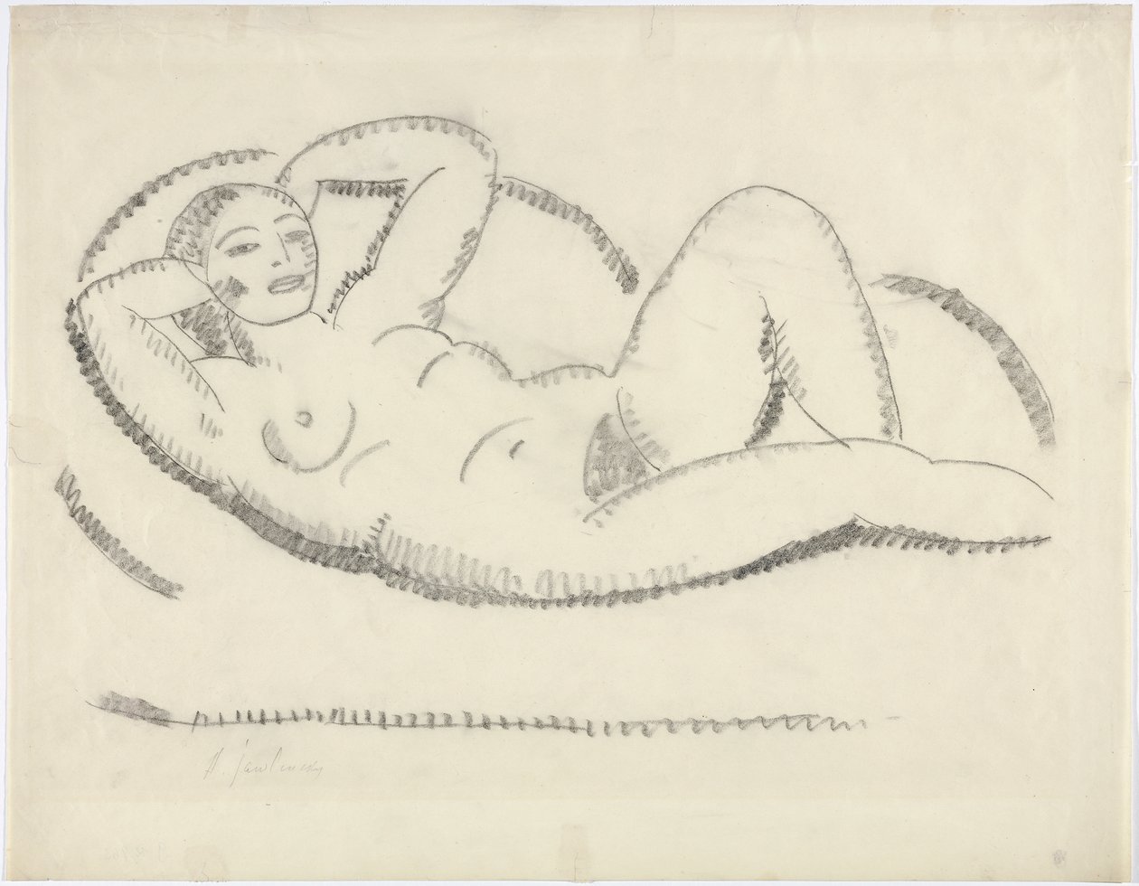 yaslanmış çıplak by Alexej von Jawlensky