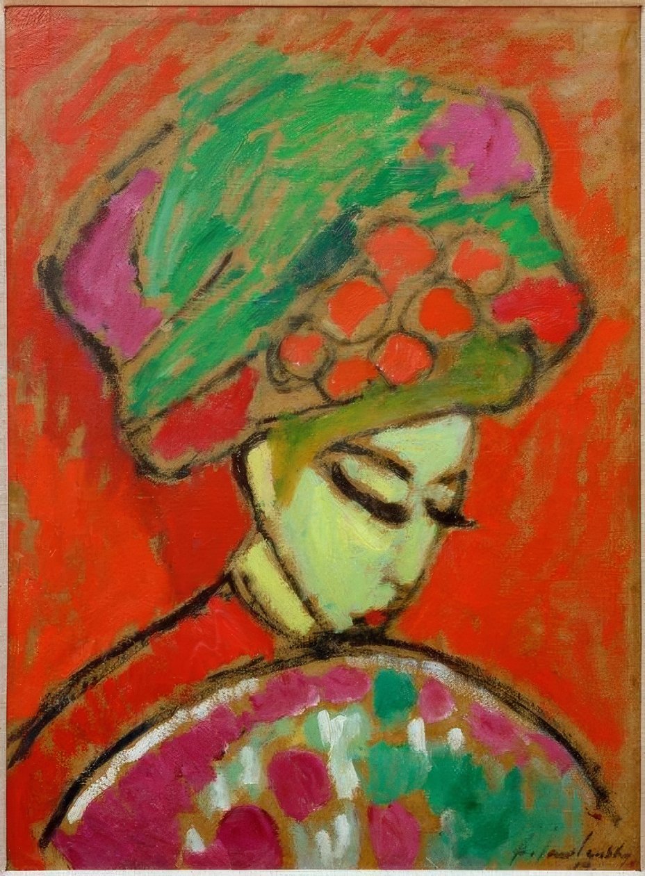 çiçek şapkalı kız by Alexej von Jawlensky