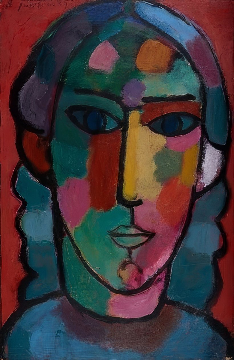 Kız kafa. 1915 civarında by Alexej von Jawlensky