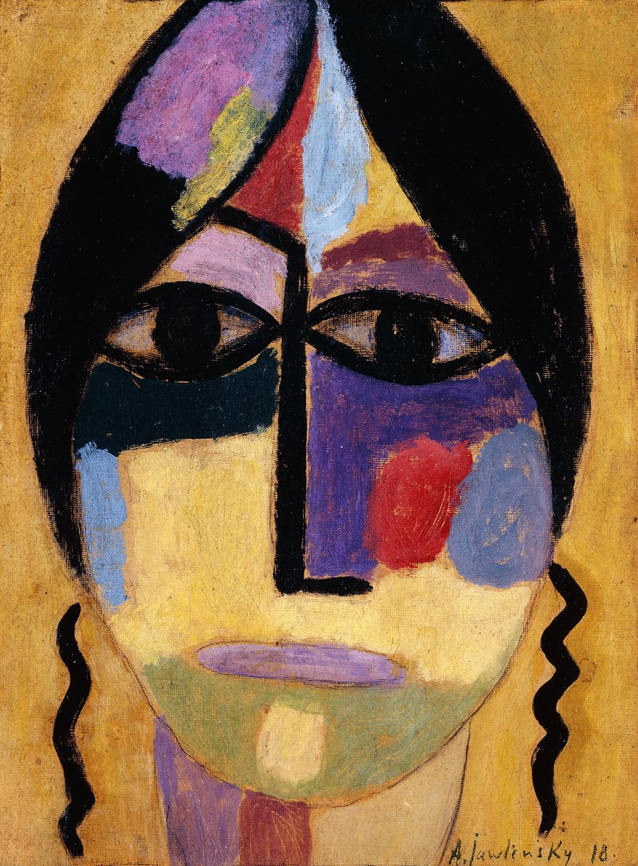 Mistik Kafa: Kuzgun Kanatlar IV; Mysticher Kopf: Rabenflugel IV, 1918 by Alexej von Jawlensky
