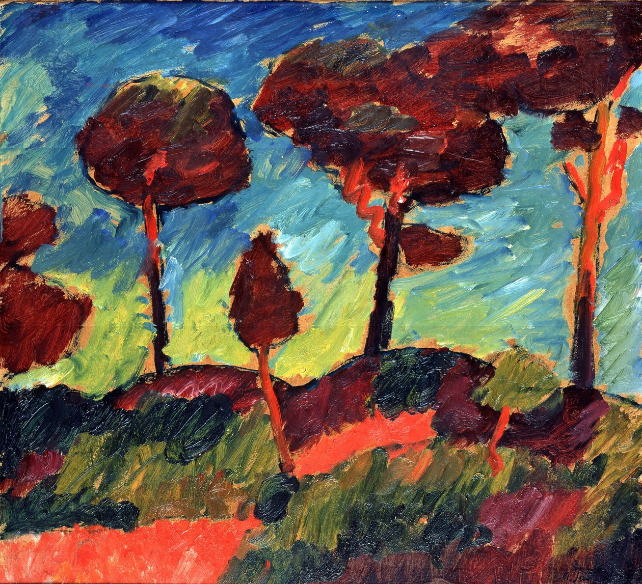 Ön sıradaki çamlar by Alexej von Jawlensky