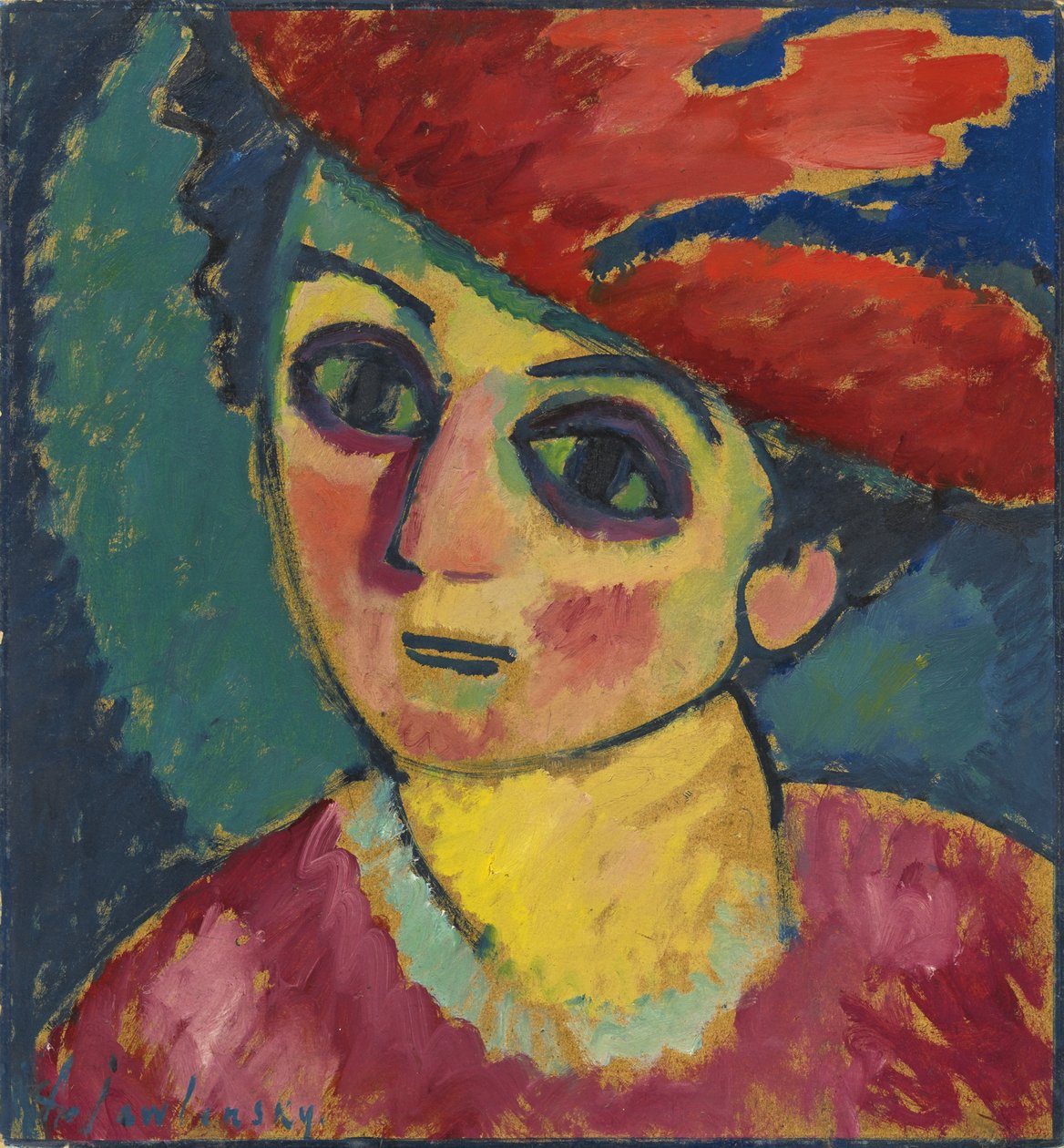 Kırmızı şapka by Alexej von Jawlensky