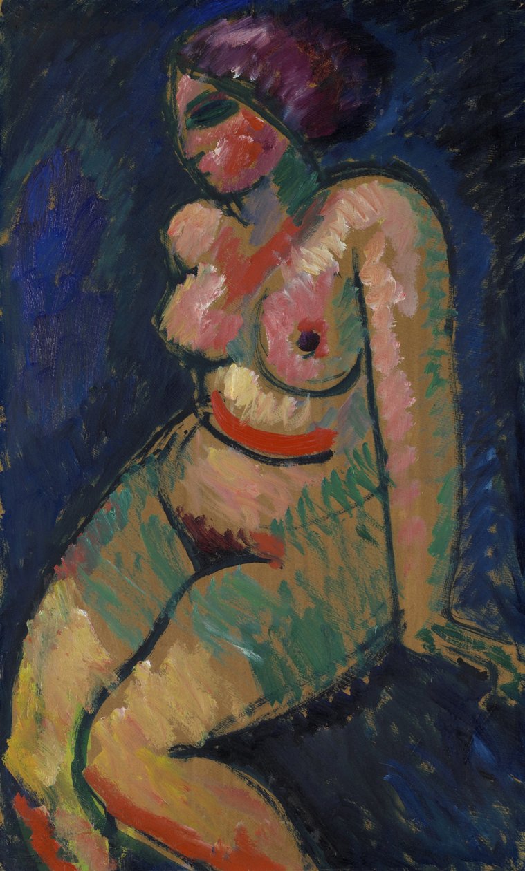 Oturan kadın çıplak by Alexej von Jawlensky