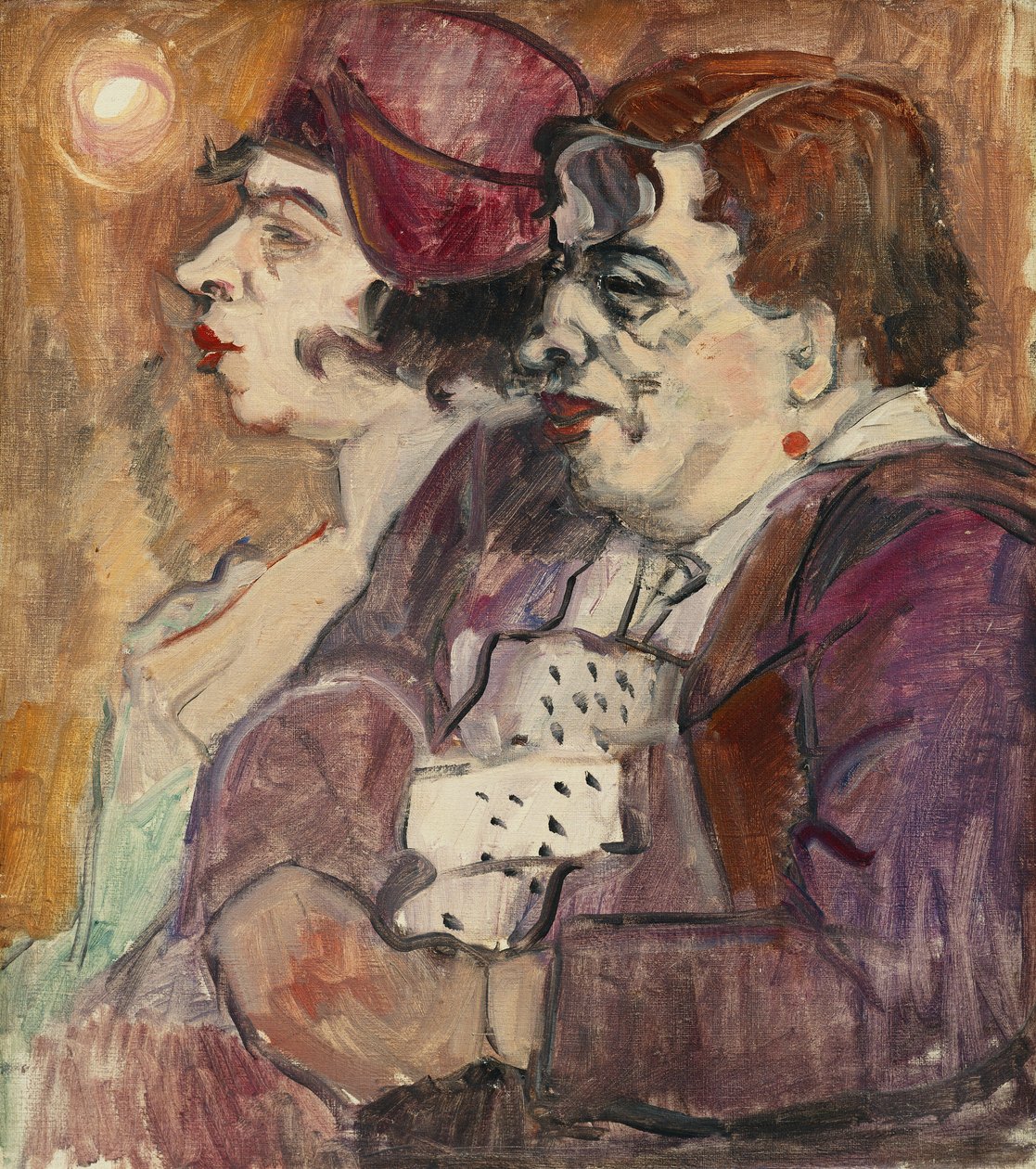 Şişe, Meyve ve Figürlü Natürmort; Şişe, meyve ve figürlü natürmort, c. 1907-1908 by Alexej von Jawlensky