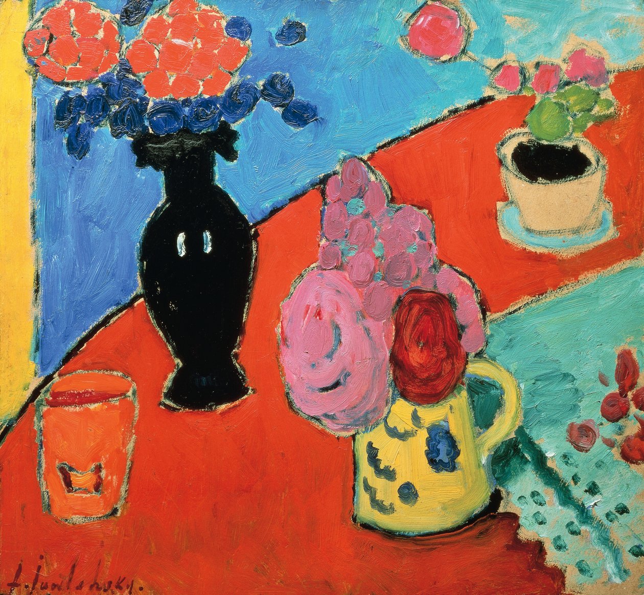 Vazo ve Sürahi ile Natürmort, Alexei Jawlensky (1864-1941) by Alexej von Jawlensky