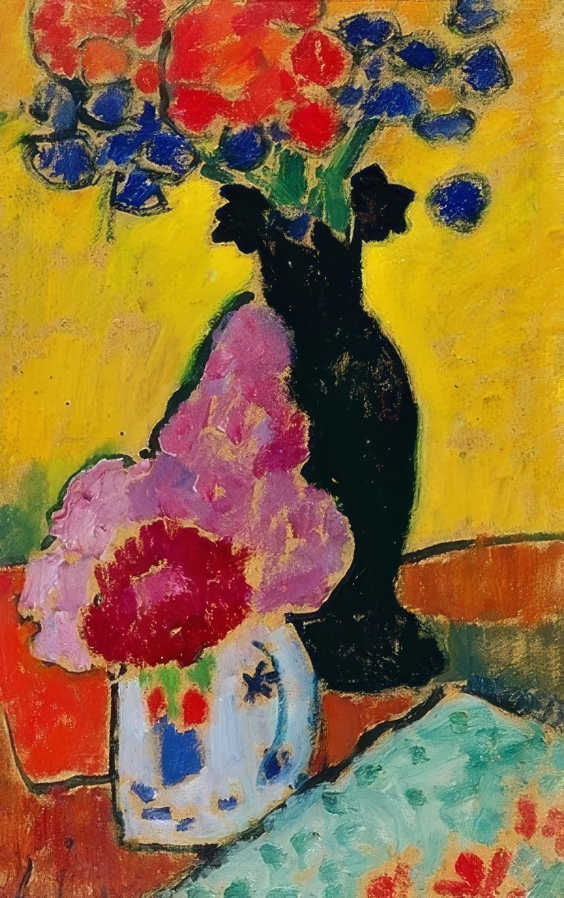 Siyah bir vazo ile natürmort. 1910 by Alexej von Jawlensky