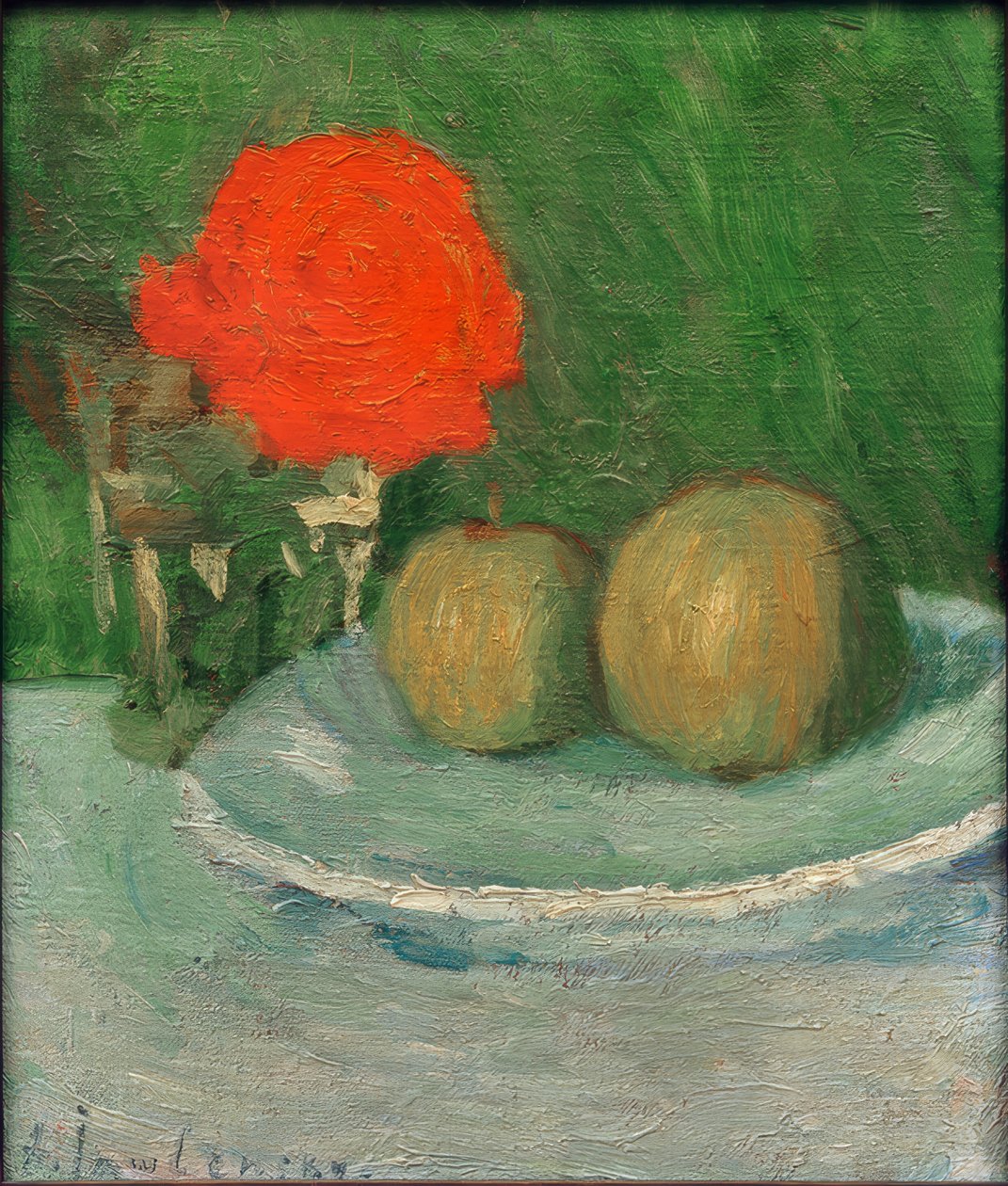 Elma ve gül ile natürmort by Alexej von Jawlensky