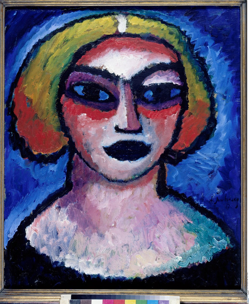 "Tete de femme" (Bir Kadının Başı) Peinture de Alexei von Javlensky (1864-1941) 1912 Dim 61x51 cm Karton üzerine yağlı boya Devlet Müzeleri, Berlin by Alexej von Jawlensky