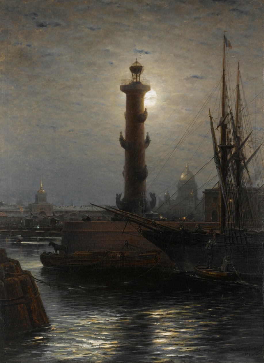 Borsa, St Petersburg yakınlarındaki rostral sütun. by Alexey Bogolyubov