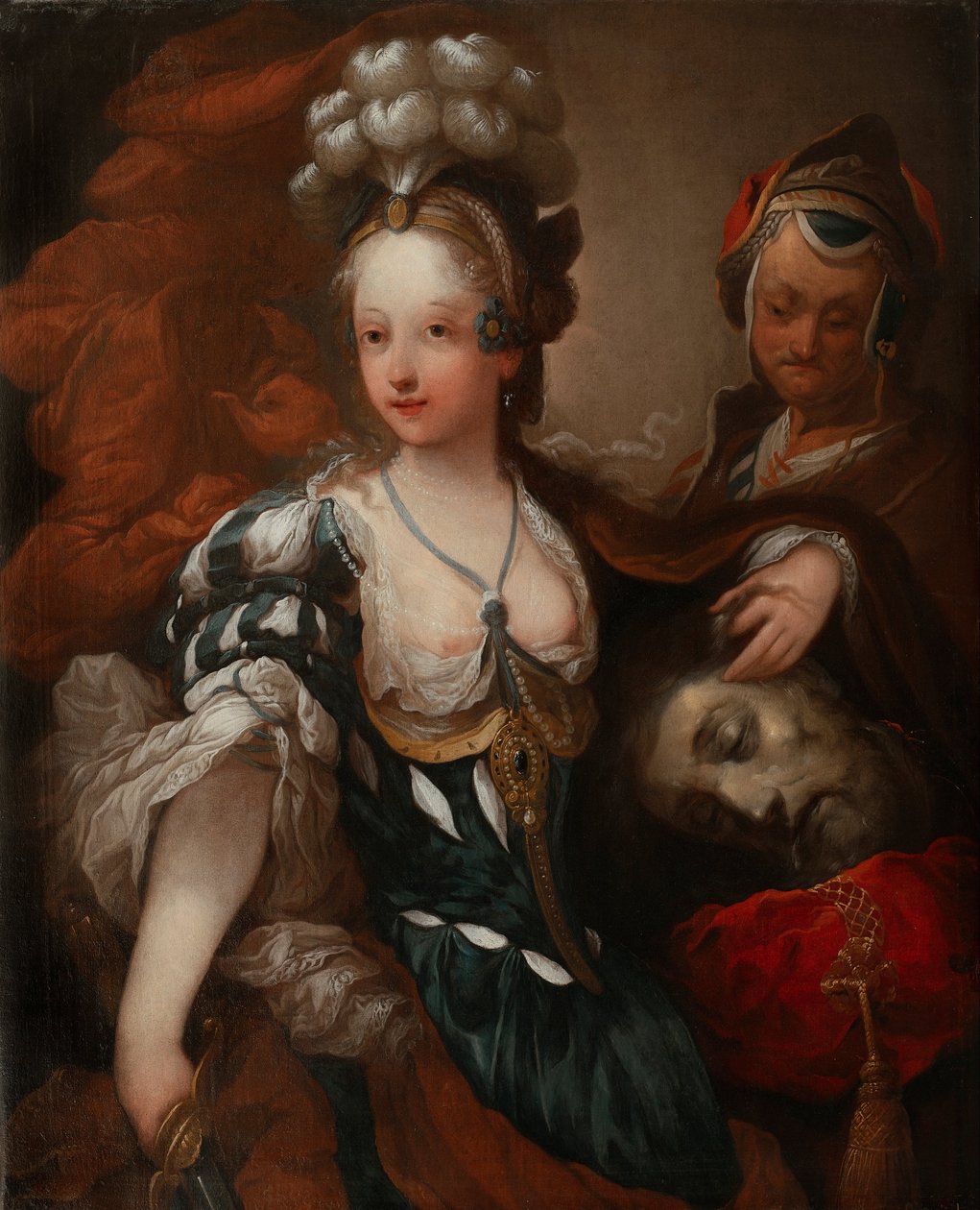 Holofernes Başkanı ile Judith by Jean Alexis Grimou