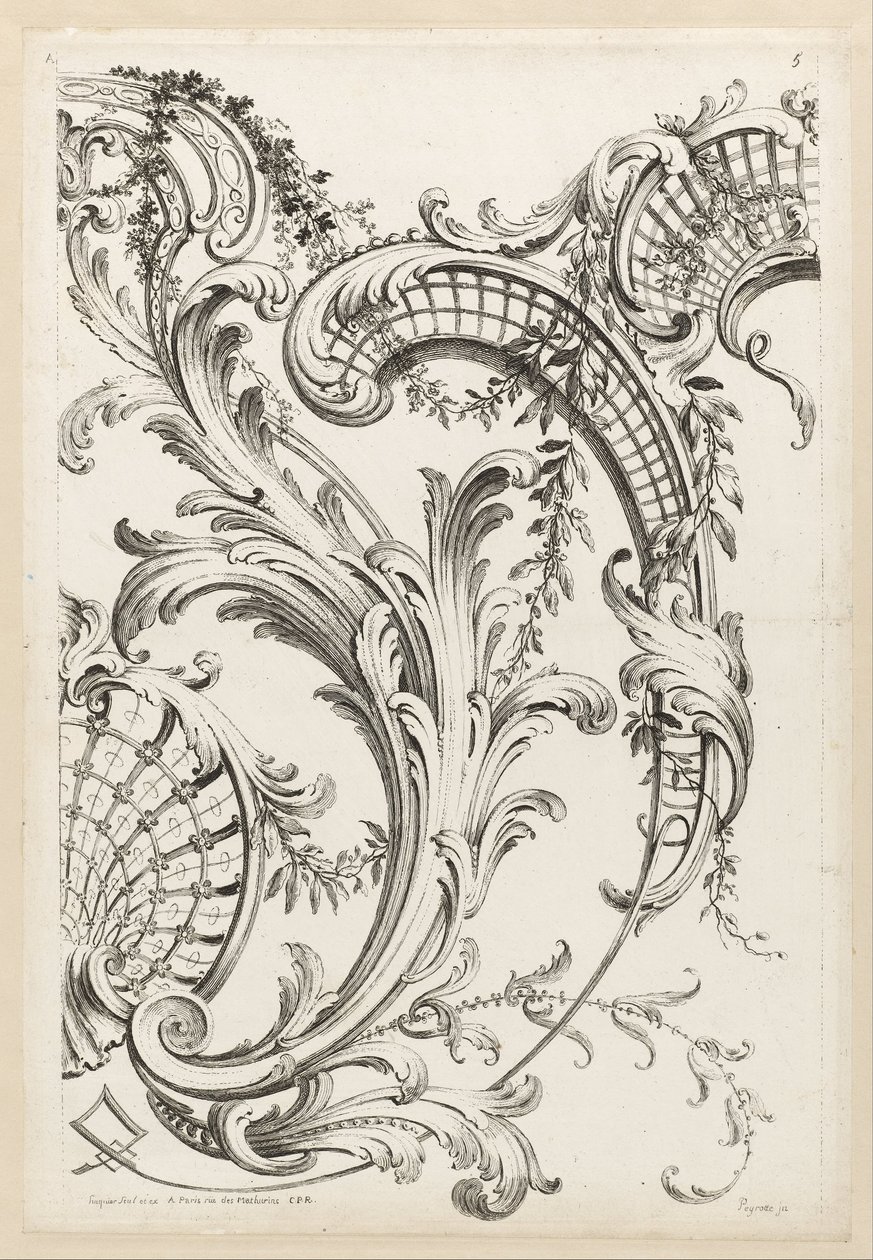 Kabuk Kartuşlar ve Acanthus Yaprağı Motifi by Alexis Peyrotte