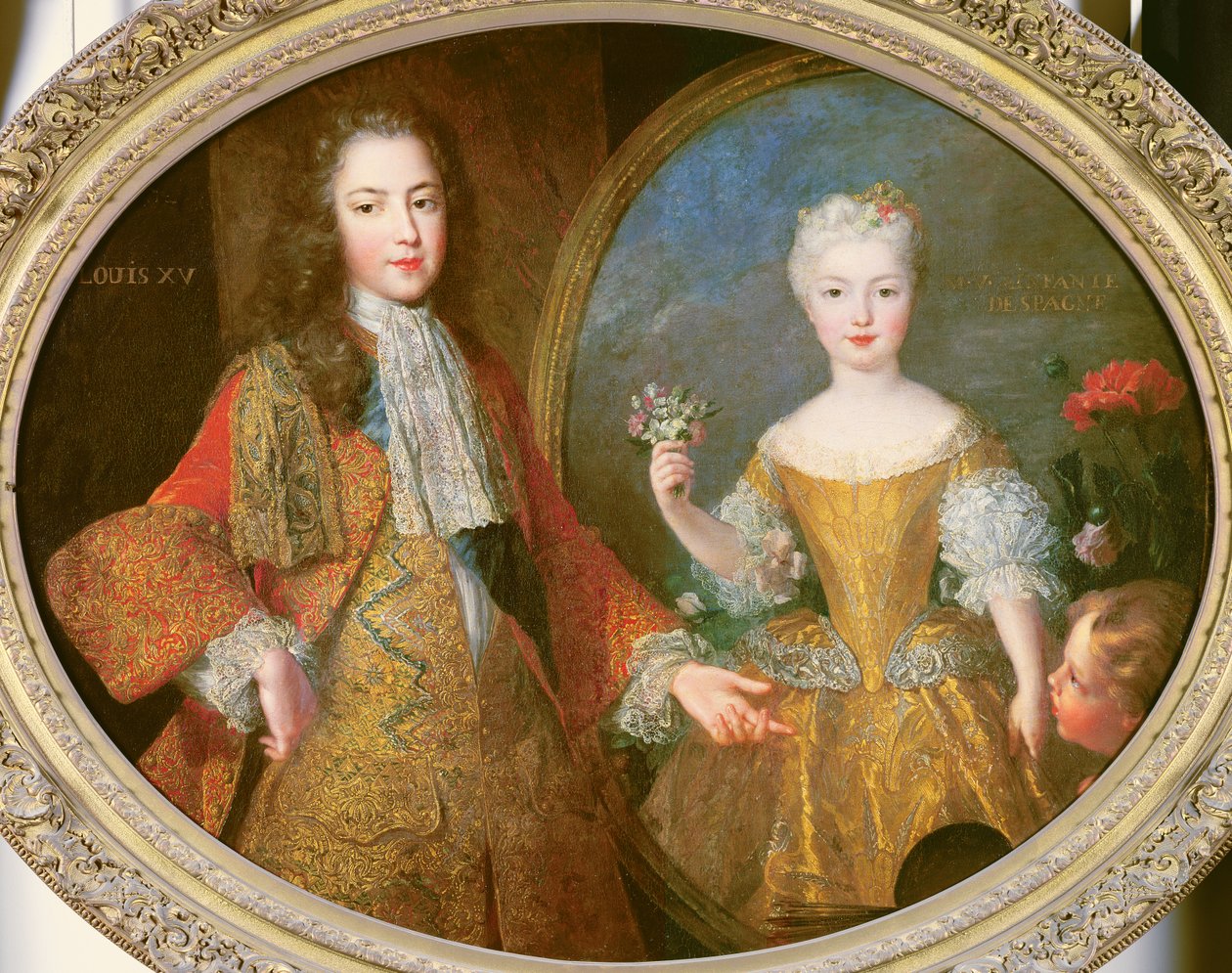 Louis XV (1710-74) ve İnfanta of Spain, Maria Ana Victoria (1718-81) c.1724 by Alexis Simon Belle