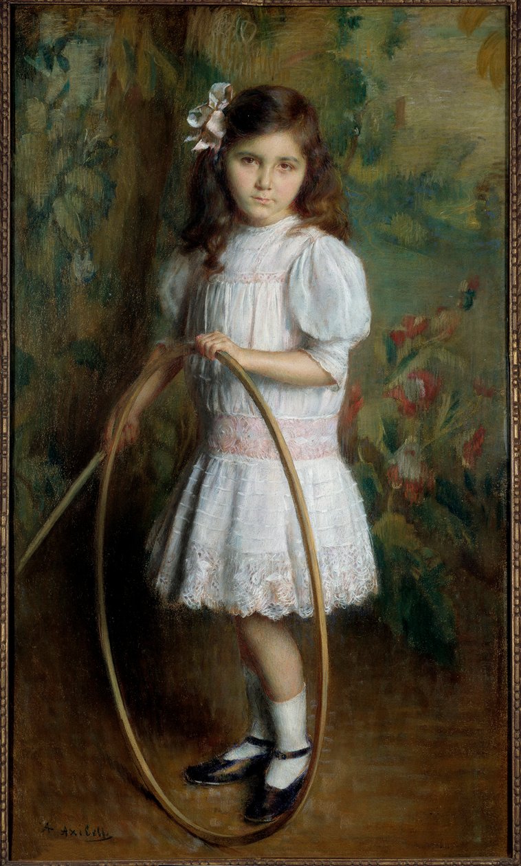 Sanatçının Çemberdeki Kızı Resim Alexis Axilette (1860-1931) 1909 Angers, musee des Beaux Arts - Sanatçının çemberli kızı. Alexis Axilette