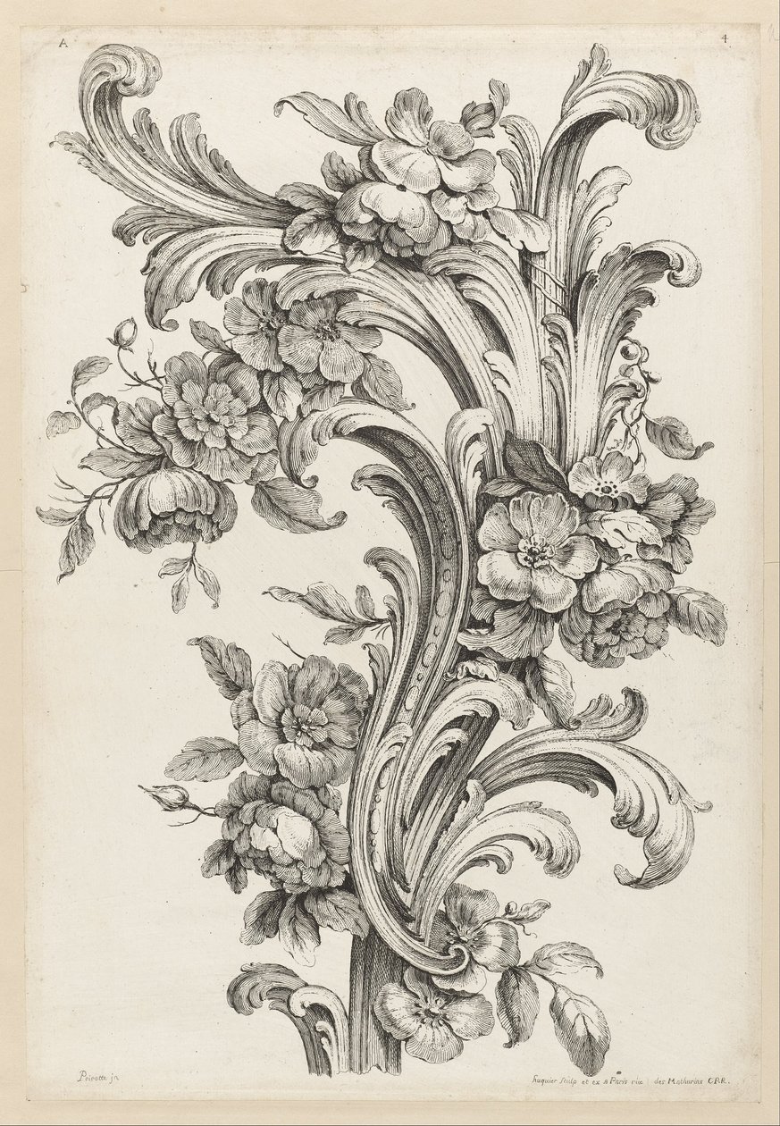 Çiçek ve Acanthus Yaprağı Tasarımı by Alexis Peyrotte