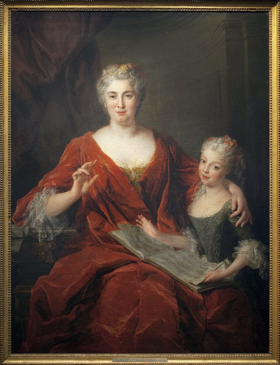 Madam de la Sablonniere ve kızı. Alexis Simon Belle (1674-1734), tuval üzerine yağlı boya tablosu by Alexis Simon Belle