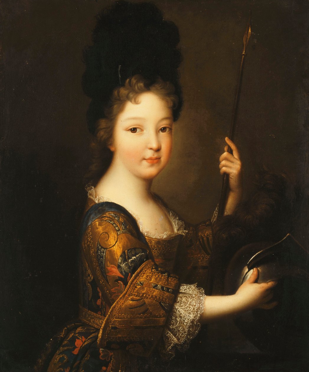 Bir Kızın Portresi, yarım uzunlukta, Minerva olarak, by Alexis Simon Belle