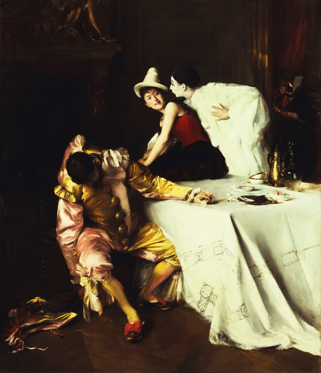 Pierrot, Columbine ve Punchinello; Pierrot, Columbine ve Polichinelle by Alexis Vollon