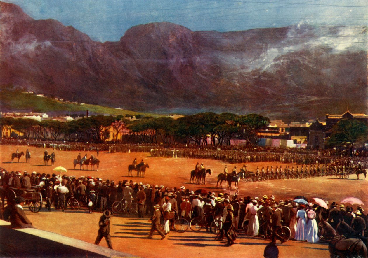'Cape Town Muhafızlarının Geçit Töreni Alanında Toplanması Cape Town, 12 Ocak 1901', 1901 by Alf S Hosking