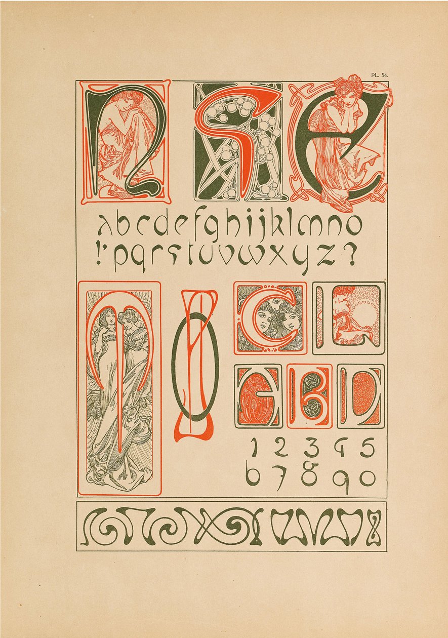 Dekoratif Belgeler, 1902. by Alfons Marie Mucha