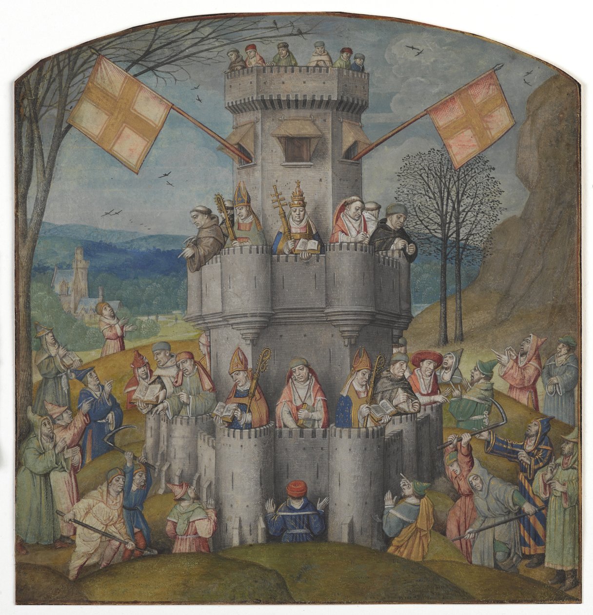 Savunan Kale, 15. yüzyıl ortası (ışıklı el yazması) by Alfonso de Spina