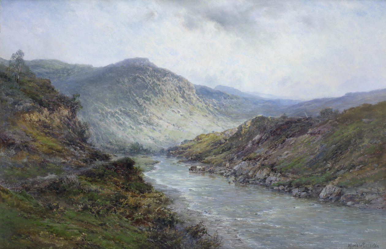 Perthshire nehri veya Yakın Callander by Alfred de Breanski
